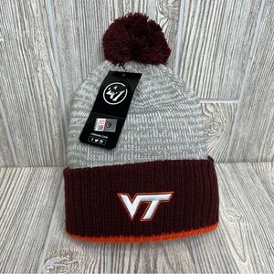 Virgina Tech Hokies Beanie 47 Brand College NCAA Winter Pom Pom Hat Cap